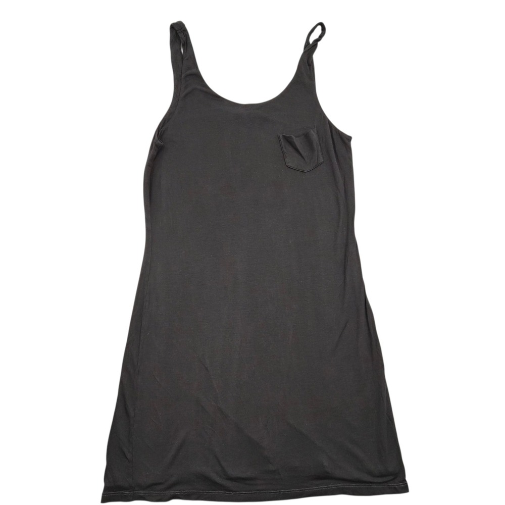 James Perse Black Tencel Pocket Tank Mini Dress WTJ6280 Womens Size 3 L